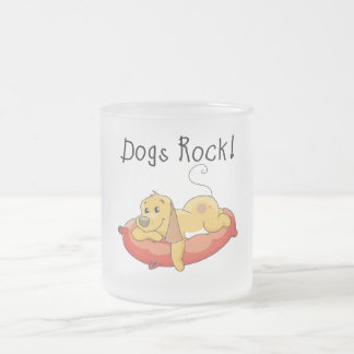 Caneca De Café Vidro Jateado Camiseta e presentes da rocha dos cães