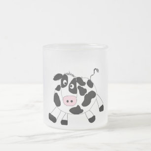 Caneca De Café Vidro Jateado Camiseta e presentes da vaca da fazenda