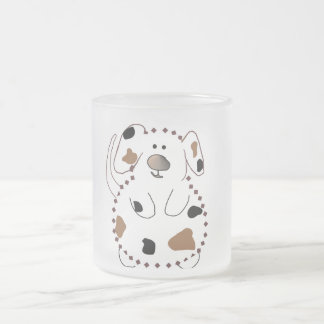 Caneca De Café Vidro Jateado Camiseta e presentes do cão dos desenhos animados