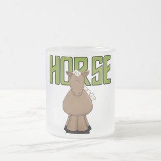 Caneca De Café Vidro Jateado Camiseta e presentes do cavalo