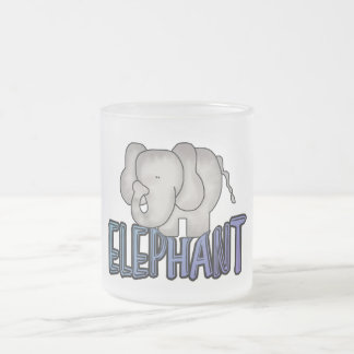Caneca De Café Vidro Jateado Camiseta e presentes do elefante