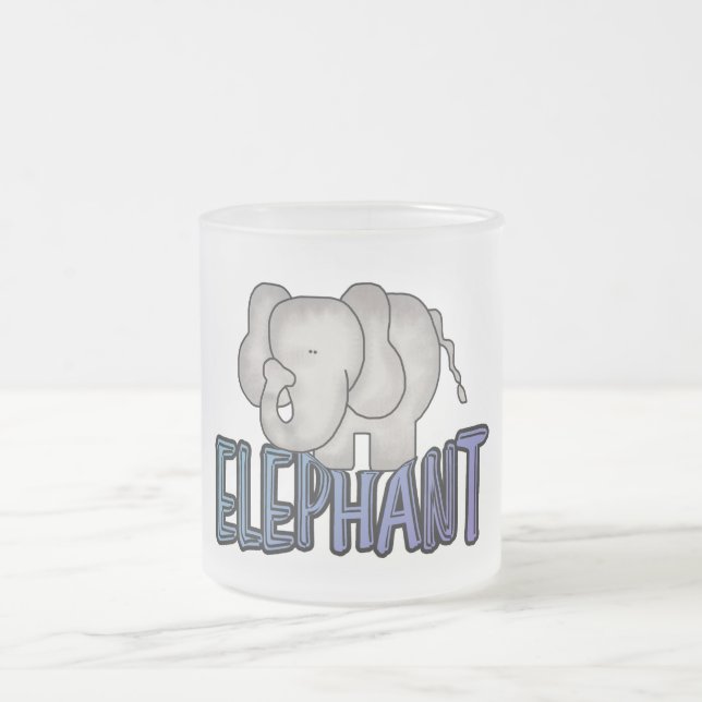 Caneca De Café Vidro Jateado Camiseta e presentes do elefante (Centro)