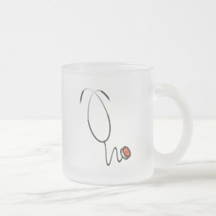 Caneca De Café Vidro Jateado Camiseta e presentes do estetoscópio