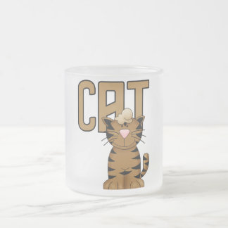 Caneca De Café Vidro Jateado Camiseta e presentes do gato