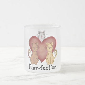 Caneca De Café Vidro Jateado Camiseta e presentes do purr-fection dos gatos