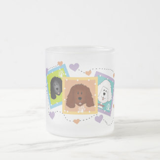 Caneca De Café Vidro Jateado Camiseta e presentes dos retratos do cão
