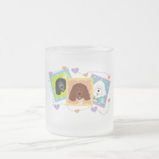 Caneca De Café Vidro Jateado Camiseta e presentes dos retratos do cão