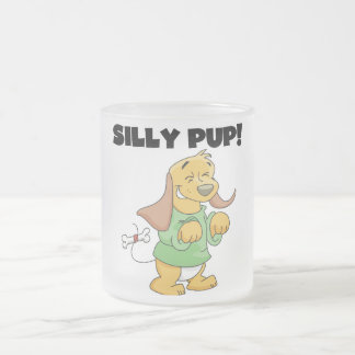 Caneca De Café Vidro Jateado Camiseta e presentes parvos do filhote de cachorro