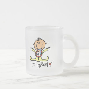 Caneca De Café Vidro Jateado Camisetas e Presentes Bebê Eu Babo