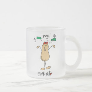 Caneca De Café Vidro Jateado Camisetas e Presentes Bingo Nut