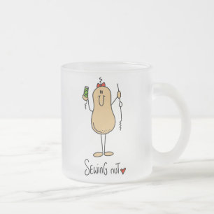 Caneca De Café Vidro Jateado Camisetas e Presentes da Noz de Costura