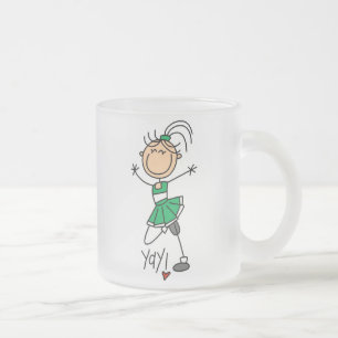 Caneca De Café Vidro Jateado Camisetas e Presentes da Porrista de Figuras de Pa