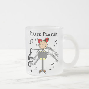 Caneca De Café Vidro Jateado Camisetas e Presentes da Tocadora de Flauta Menina