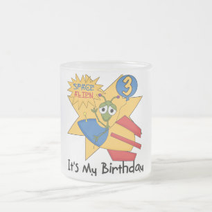 Caneca De Café Vidro Jateado Camisetas e presentes de aniversário de 3 anos de