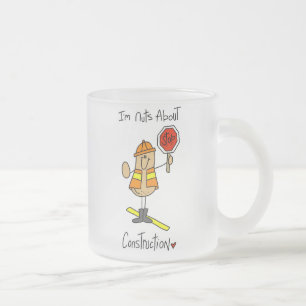 Caneca De Café Vidro Jateado Camisetas e Presentes de Construção Nuts About