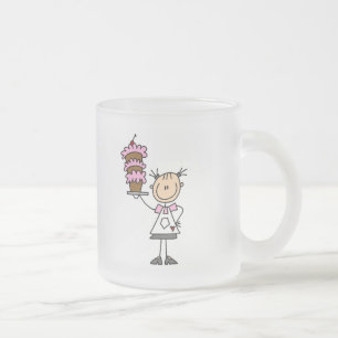 Caneca De Café Vidro Jateado Camisetas e Presentes de Padeira com Boneco de Pal