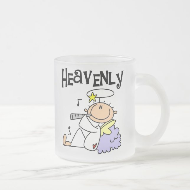 Caneca De Café Vidro Jateado Camisetas e Presentes do Anjo Celestial (Direita)