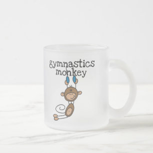 Caneca De Café Vidro Jateado Camisetas e Presentes do Macaco da Ginástica