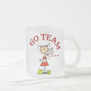 Caneca De Café Vidro Jateado Camisetas e Presentes Go Team Rah Rah Rah