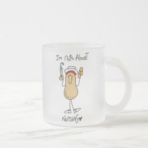 Caneca De Café Vidro Jateado Camisetas e Presentes Loucos por Enfermagem