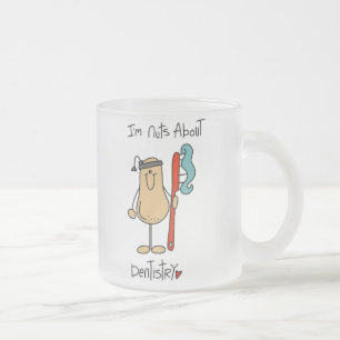 Caneca De Café Vidro Jateado Camisetas e Presentes Loucos por Odontologia
