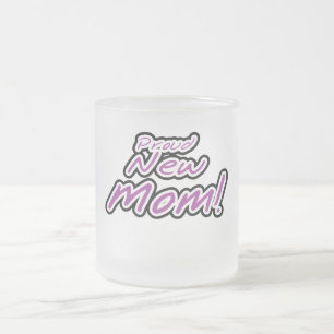 Caneca De Café Vidro Jateado Camisetas e presentes roxos da nova mãe orgulhosos