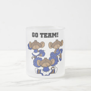 Caneca De Café Vidro Jateado Camisetas e Presentes Vá Equipe Azul e Branco