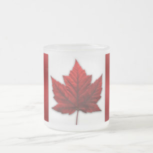 Caneca De Café Vidro Jateado Canadá Bandeira Souvenir Café Copa Canadá Mug