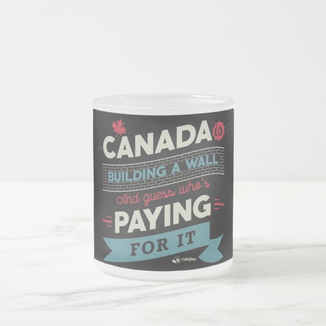 Caneca De Café Vidro Jateado Canadá está construindo uma parede (Centro)
