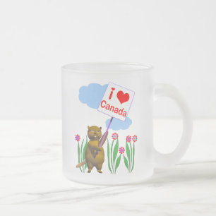 Caneca De Café Vidro Jateado Canadense Beaver ama Canadá