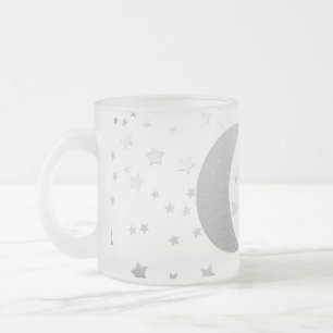 Caneca De Café Vidro Jateado "Caneca de café do fosco crescente da lua e das