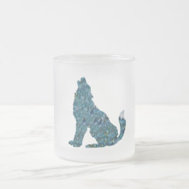 Caneca De Café Vidro Jateado Caneca de Vidro Arte de Lobo