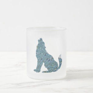 Caneca De Café Vidro Jateado Caneca de Vidro Arte de Lobo