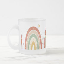 Caneca de Vidro Esmaltado Boho Arco-Íris ou Caneca