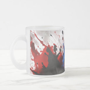 Caneca De Café Vidro Jateado Caneca de Vidro Fosco - 10 oz com Spla de Cor Abst