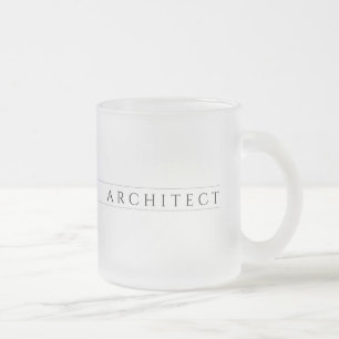 Caneca De Café Vidro Jateado Caneca de Vidro Fosco ARCHITECT / Preta