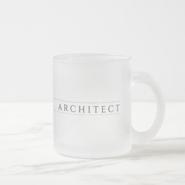 Caneca De Café Vidro Jateado Caneca de Vidro Fosco ARCHITECT / Preta (Direita)