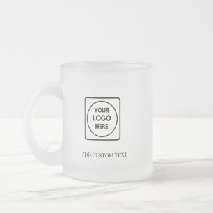 Caneca De Café Vidro Jateado Caneca de Vidro Fosco com Texto de Logo Simples pa