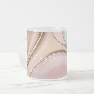 Caneca De Café Vidro Jateado Caneca de vidro fosco em gráfico abstrato elegante