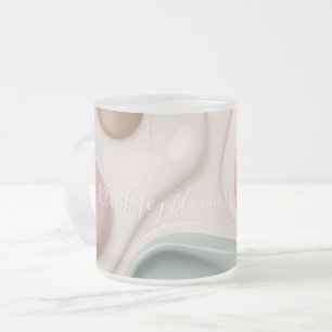Caneca De Café Vidro Jateado Caneca de vidro fosco em gráfico elegante