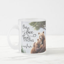 Caneca de Vidro Fosco Família de Ursos Batimento d