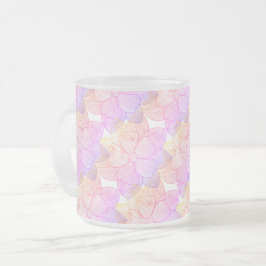 Caneca De Café Vidro Jateado Caneca de Vidro Fosco Floral Artística do Pôr do S