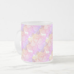 Caneca De Café Vidro Jateado Caneca de Vidro Fosco Floral Artística do Pôr do S