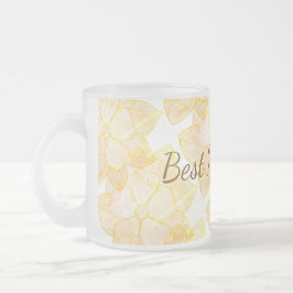 Caneca De Café Vidro Jateado Caneca de Vidro Fosco Floral Iluminada pelo Sol "M