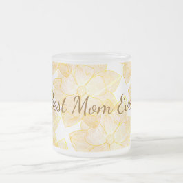 Caneca De Café Vidro Jateado Caneca de Vidro Fosco Floral Iluminada pelo Sol "M