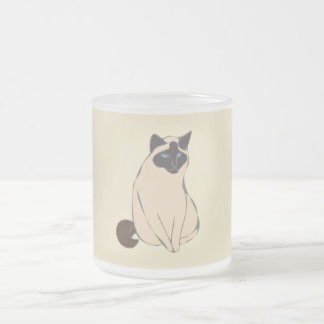 Caneca De Café Vidro Jateado Caneca de Vidro Fosco Gato Siames