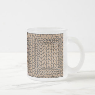 Caneca De Café Vidro Jateado Caneca de Vidro Fosco KNIT PURL TAN