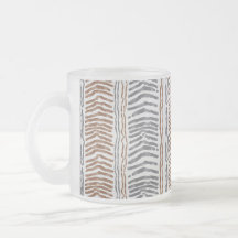 Caneca de Vidro Fosco Listra Cinza Marrom Moderna