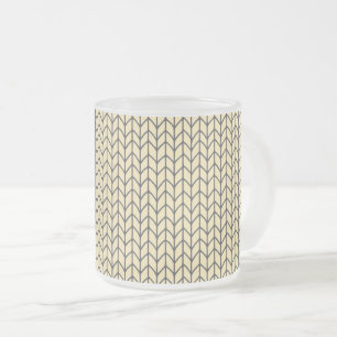 Caneca De Café Vidro Jateado Caneca de Vidro Fosco PRETO CREAM KNIT