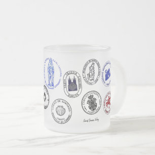 Caneca De Café Vidro Jateado Caneca de Vidro Fosco Saint James Way